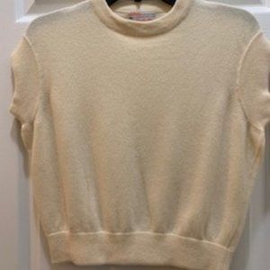 Ballentyne Ivory Cashmere Cropped Sweater by Charles Sumner Size M